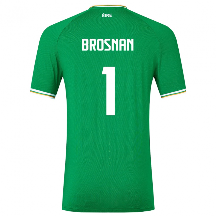 Børn Irland Courtney Brosnan #1 Grøn Hjemmebane Spillertrøjer 24-26 Trøje T-Shirt