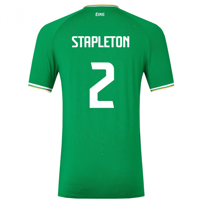 Børn Irland Jessie Stapleton #2 Grøn Hjemmebane Spillertrøjer 24-26 Trøje T-Shirt