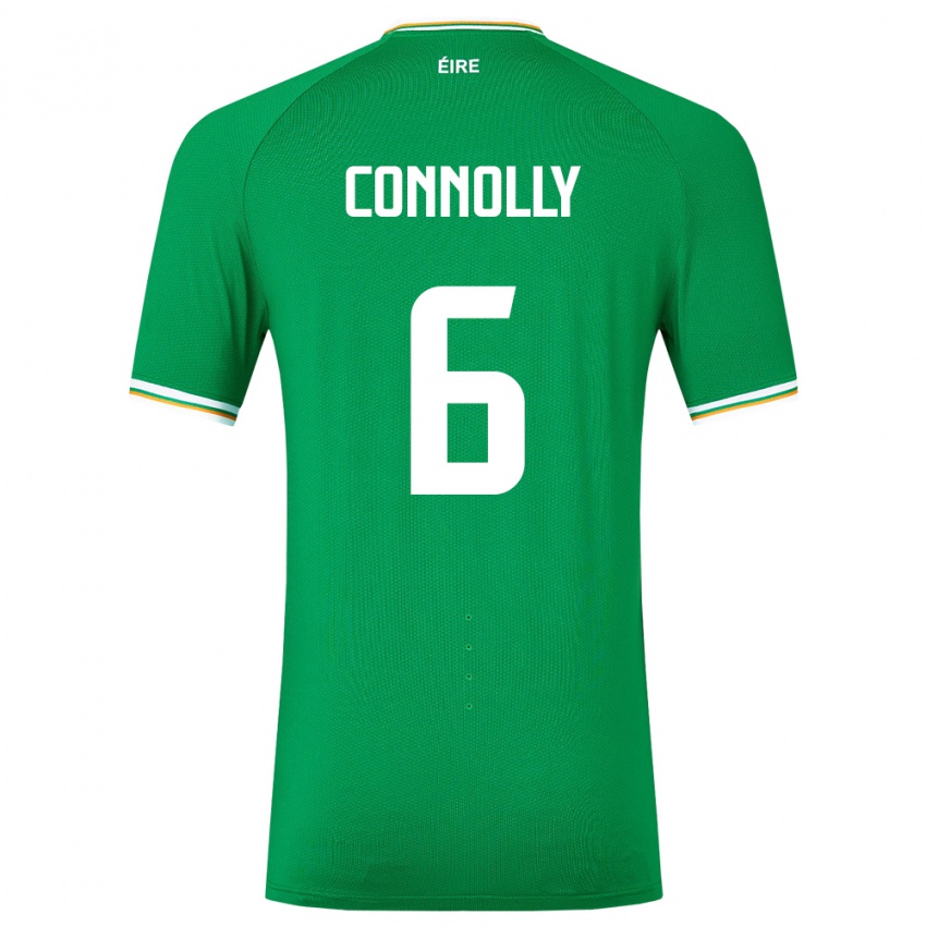 Børn Irland Megan Connolly #6 Grøn Hjemmebane Spillertrøjer 24-26 Trøje T-Shirt