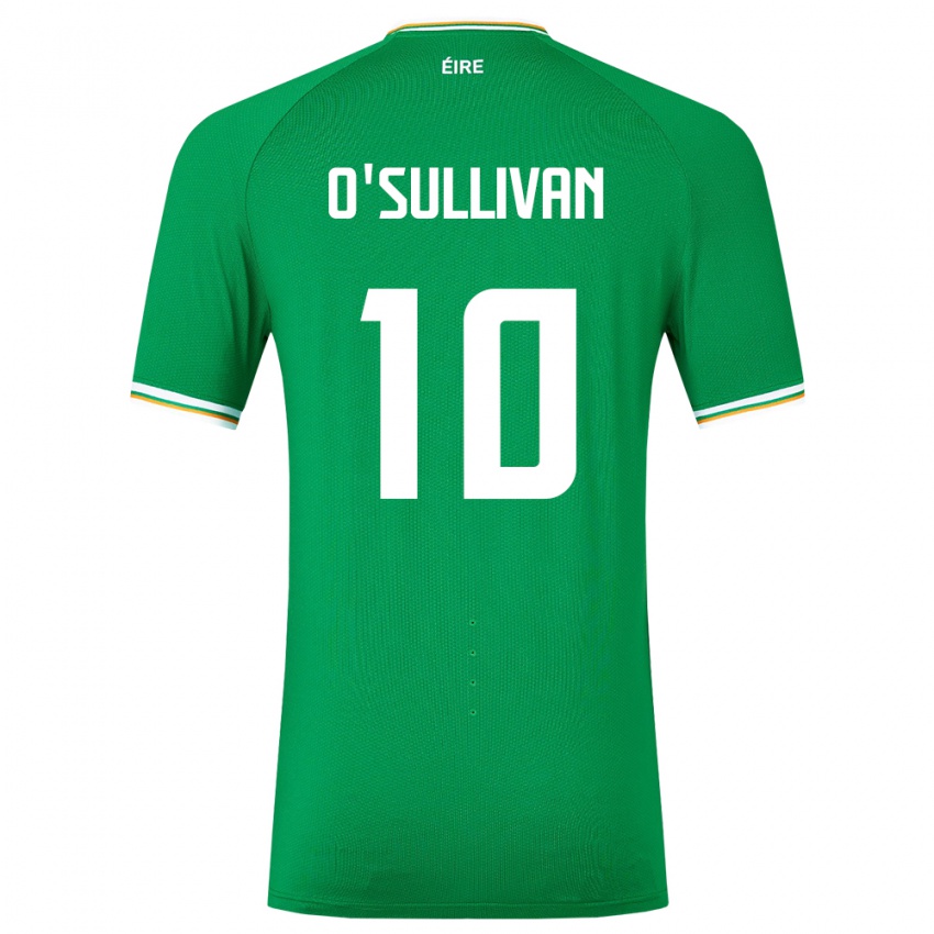 Børn Irland Denise O'sullivan #10 Grøn Hjemmebane Spillertrøjer 24-26 Trøje T-Shirt