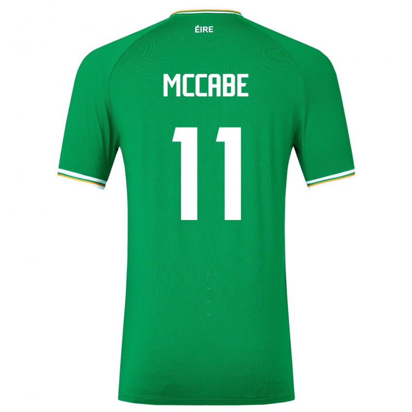 Børn Irland Katie Mccabe #11 Grøn Hjemmebane Spillertrøjer 24-26 Trøje T-Shirt