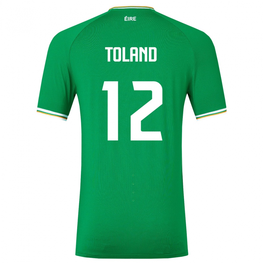 Børn Irland Tyler Toland #12 Grøn Hjemmebane Spillertrøjer 24-26 Trøje T-Shirt