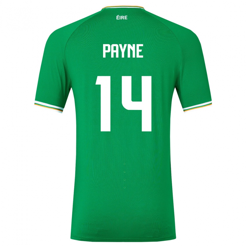 Børn Irland Heather Payne #14 Grøn Hjemmebane Spillertrøjer 24-26 Trøje T-Shirt