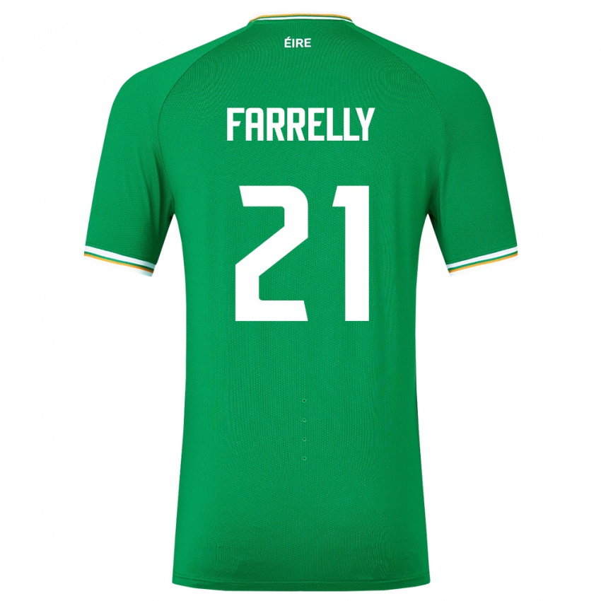 Børn Irland Sinead Farrelly #21 Grøn Hjemmebane Spillertrøjer 24-26 Trøje T-Shirt