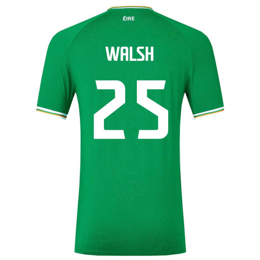 Børn Irland Megan Walsh #25 Grøn Hjemmebane Spillertrøjer 24-26 Trøje T-Shirt