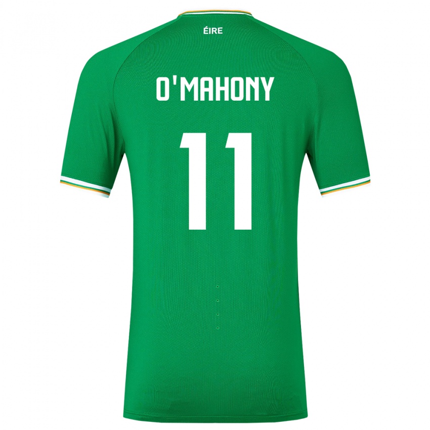 Børn Irland Éabha O'mahony #11 Grøn Hjemmebane Spillertrøjer 24-26 Trøje T-Shirt