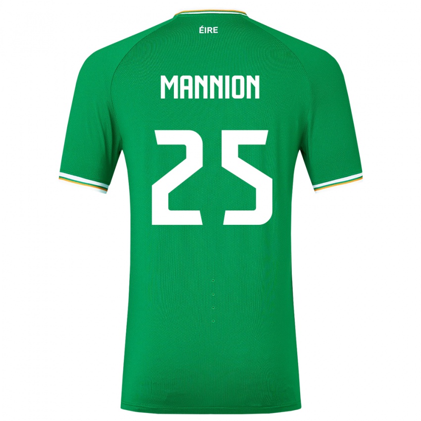 Børn Irland Aoife Mannion #25 Grøn Hjemmebane Spillertrøjer 24-26 Trøje T-Shirt