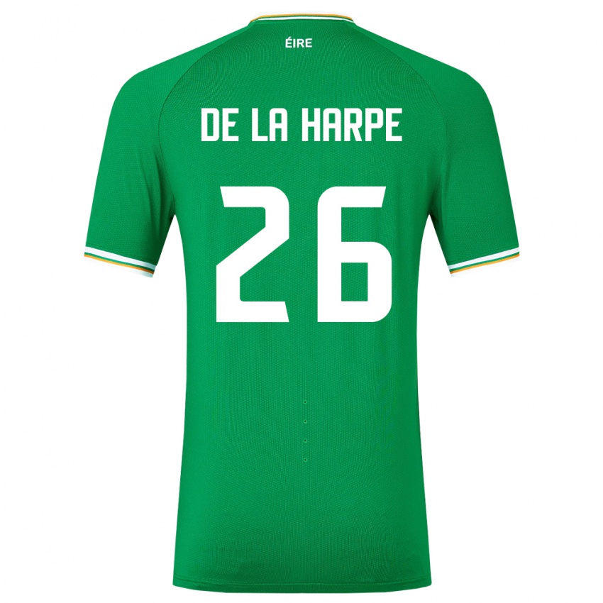 Børn Irland Deborah-Anne De La Harpe #26 Grøn Hjemmebane Spillertrøjer 24-26 Trøje T-Shirt