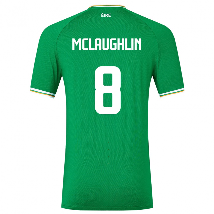 Børn Irland Roma Mclaughlin #8 Grøn Hjemmebane Spillertrøjer 24-26 Trøje T-Shirt