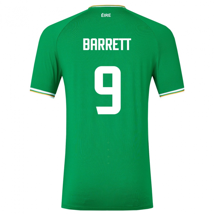 Børn Irland Amber Barrett #9 Grøn Hjemmebane Spillertrøjer 24-26 Trøje T-Shirt