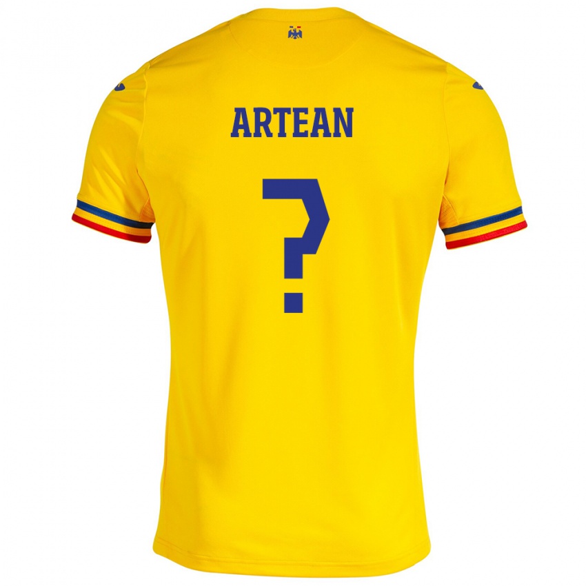 Børn Rumænien Andrei Artean #0 Gul Hjemmebane Spillertrøjer 24-26 Trøje T-Shirt