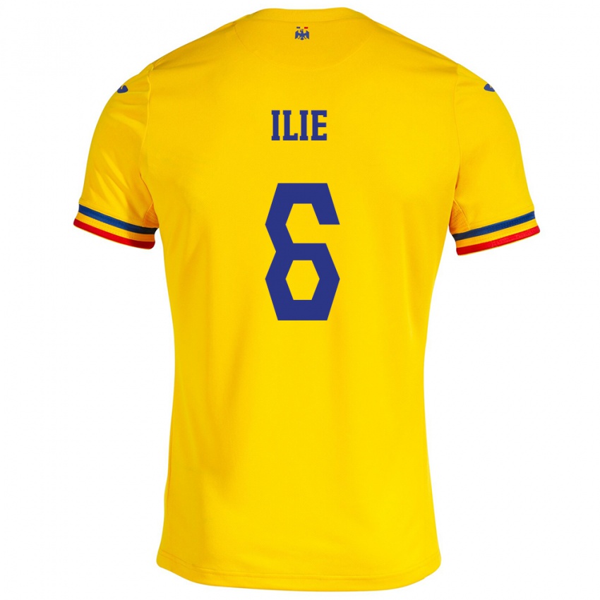 Børn Rumænien Matei Ilie #6 Gul Hjemmebane Spillertrøjer 24-26 Trøje T-Shirt