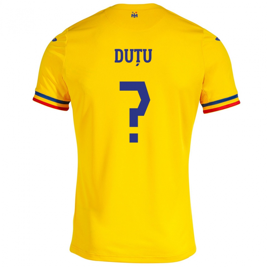 Børn Rumænien Matteo Duțu #0 Gul Hjemmebane Spillertrøjer 24-26 Trøje T-Shirt