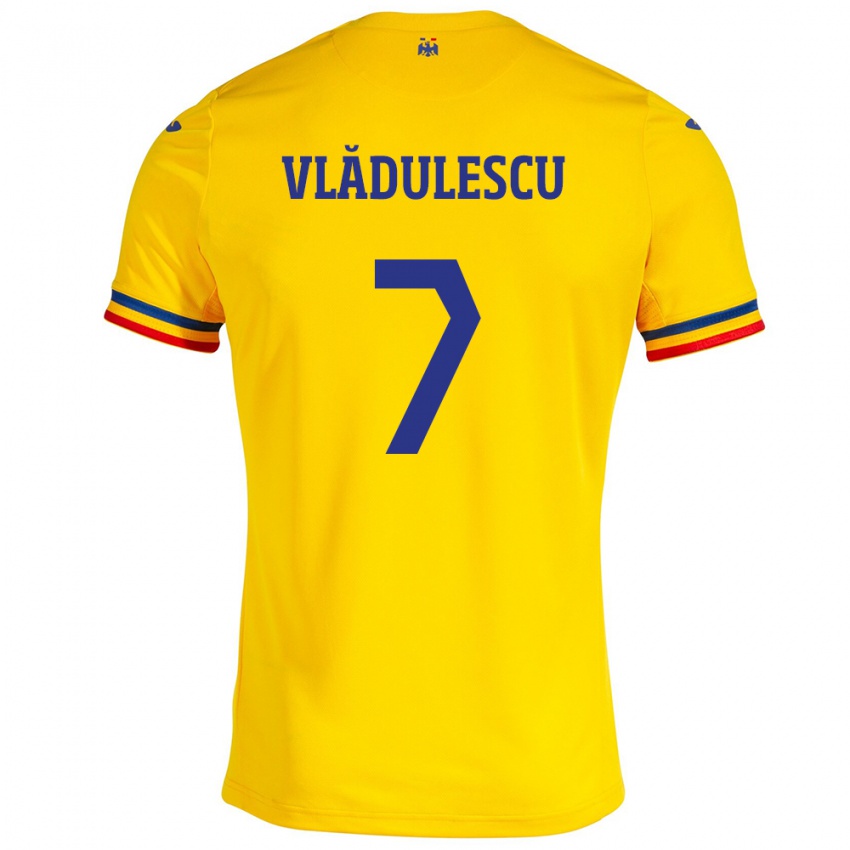 Børn Rumænien Ana Maria Vlădulescu #7 Gul Hjemmebane Spillertrøjer 24-26 Trøje T-Shirt