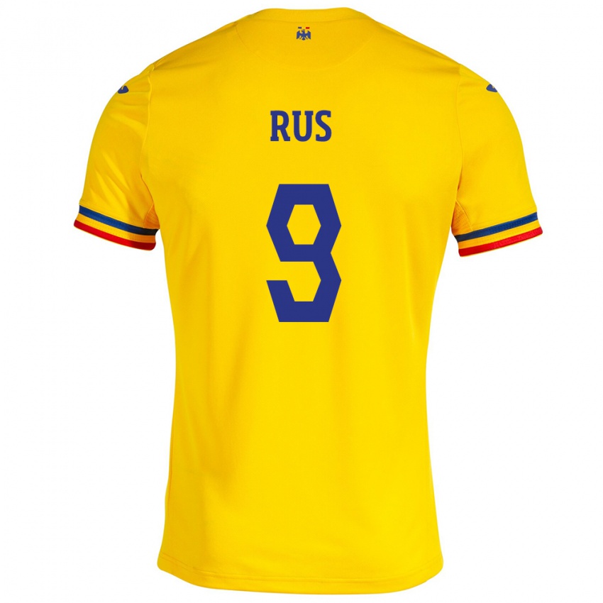 Børn Rumænien Laura Rus #9 Gul Hjemmebane Spillertrøjer 24-26 Trøje T-Shirt