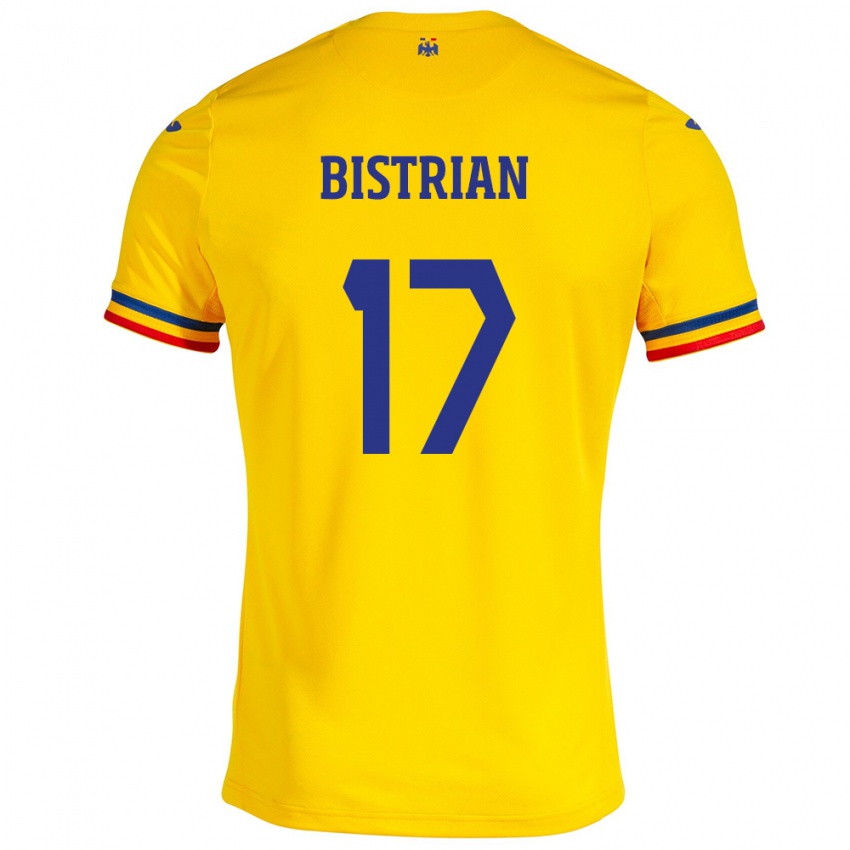 Børn Rumænien Claudia Bistrian #17 Gul Hjemmebane Spillertrøjer 24-26 Trøje T-Shirt