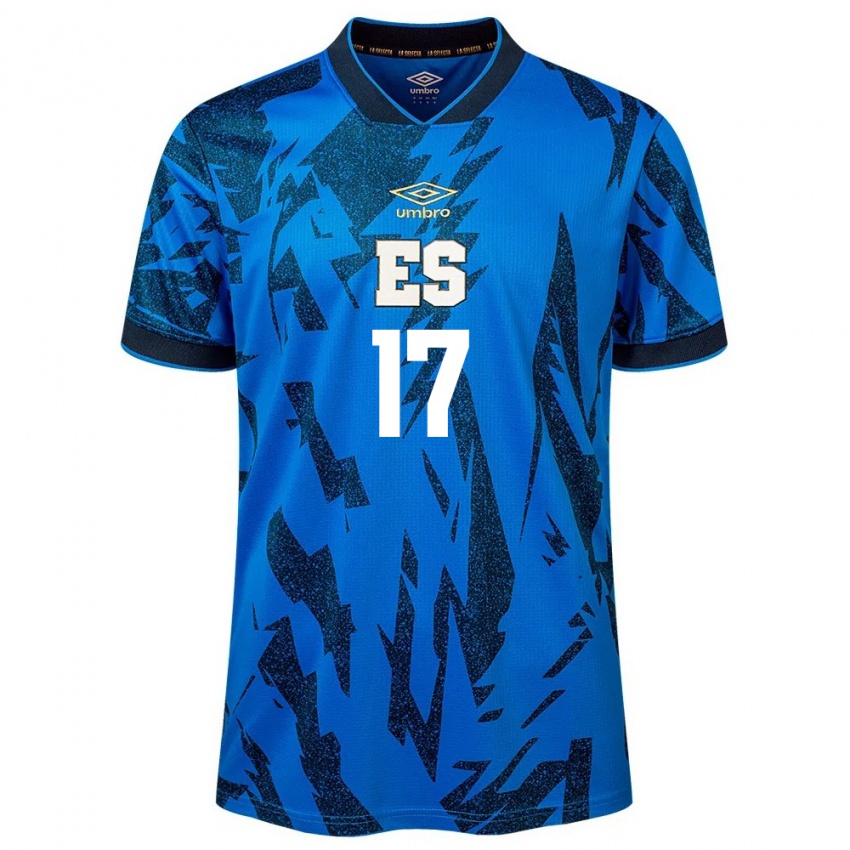 Børn El Salvador Eduardo Rivas #17 Blå Hjemmebane Spillertrøjer 24-26 Trøje T-Shirt