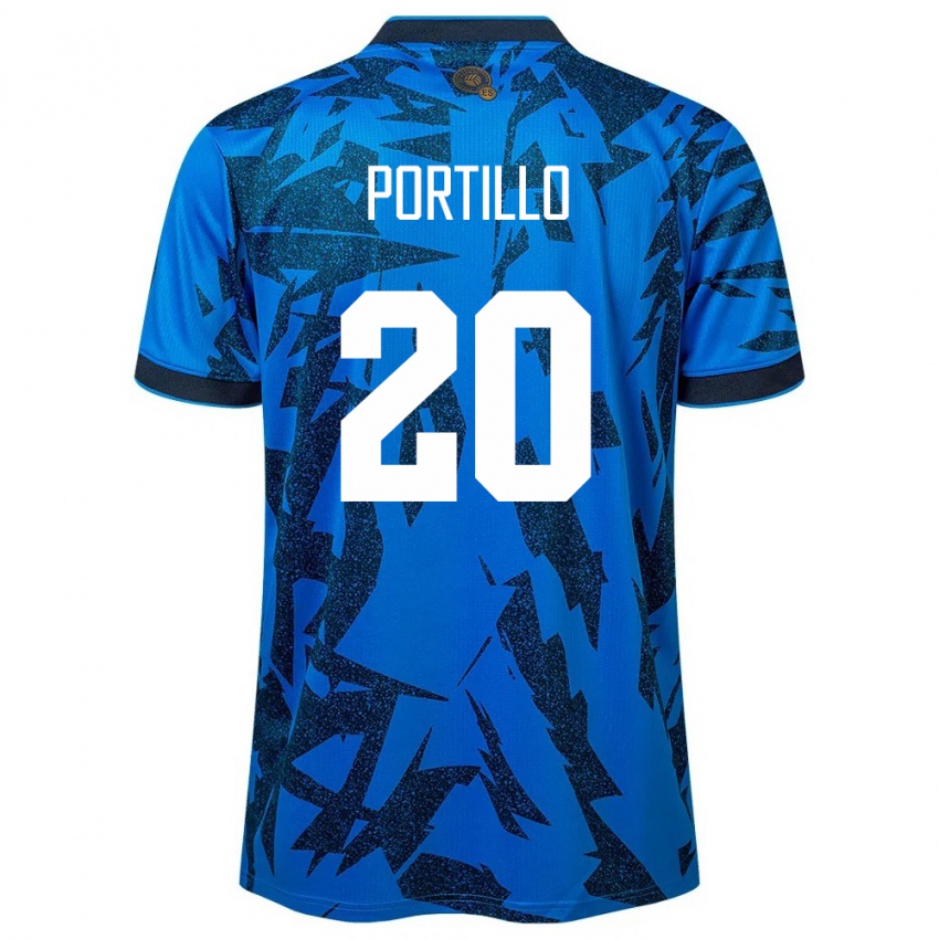 Børn El Salvador Isaac Portillo #20 Blå Hjemmebane Spillertrøjer 24-26 Trøje T-Shirt