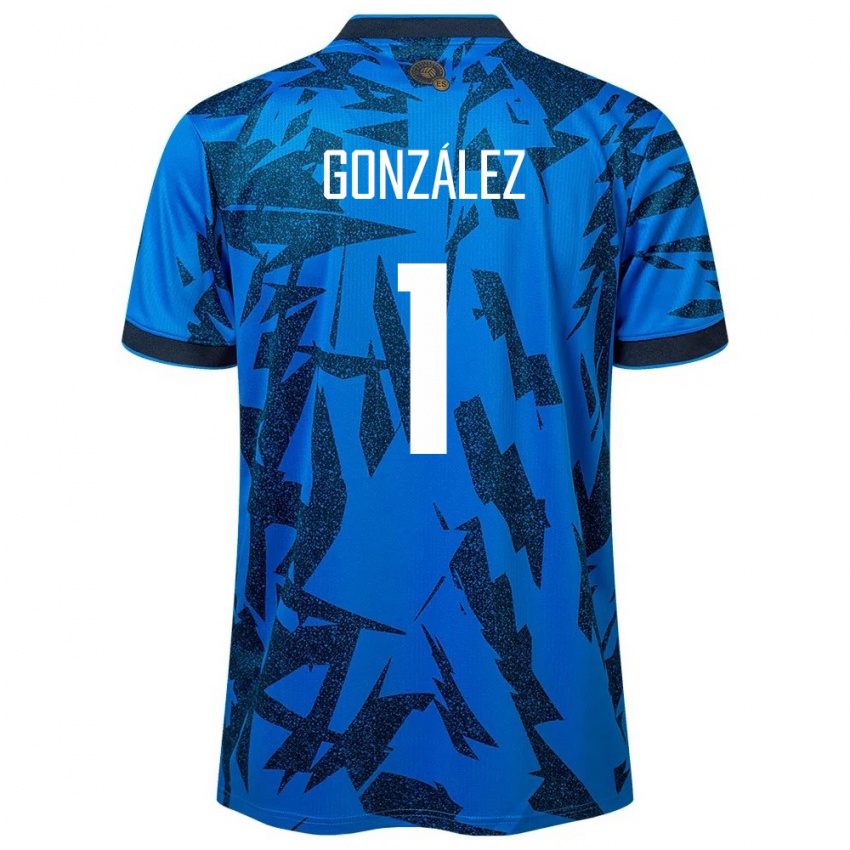 Børn El Salvador Mario González #1 Blå Hjemmebane Spillertrøjer 24-26 Trøje T-Shirt