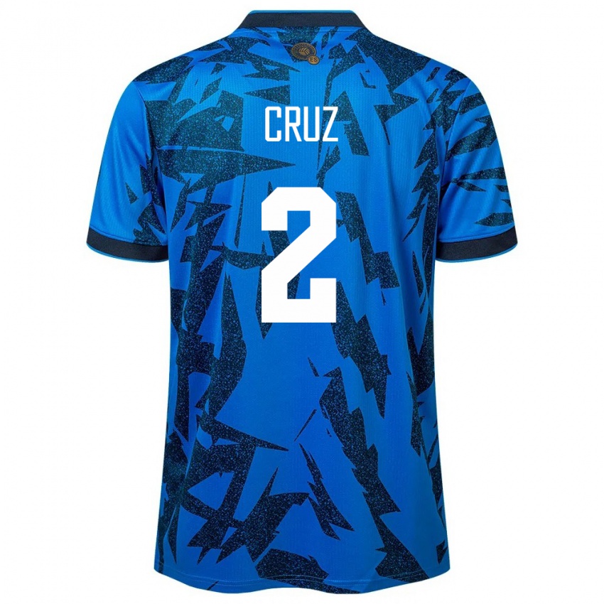 Børn El Salvador Melvin Cruz #2 Blå Hjemmebane Spillertrøjer 24-26 Trøje T-Shirt