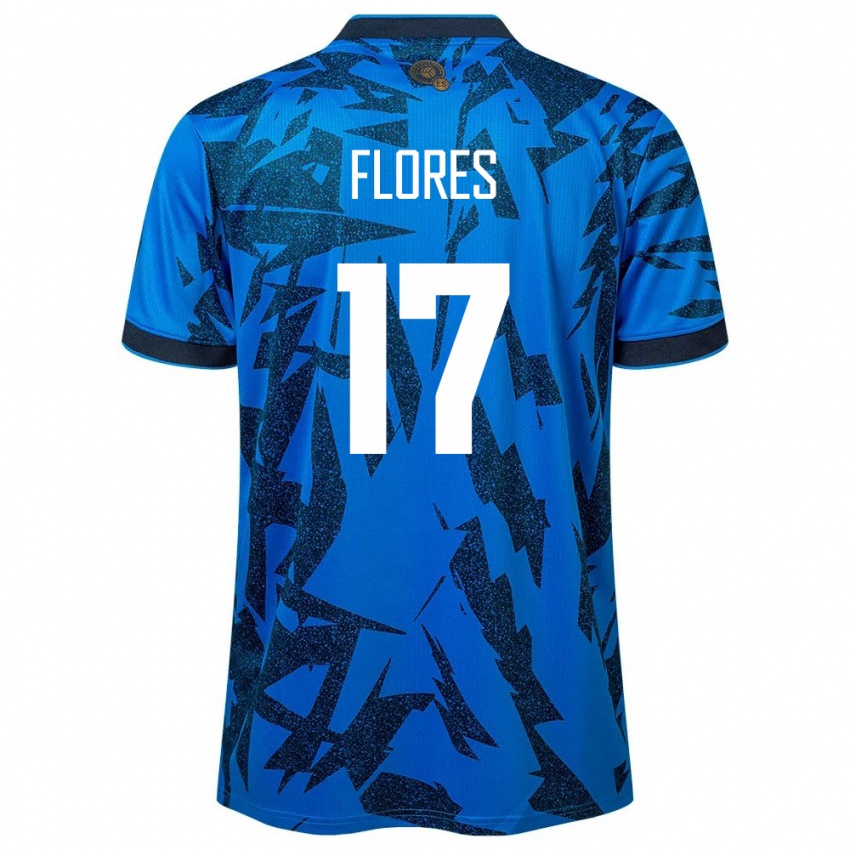 Børn El Salvador Diego Flores #17 Blå Hjemmebane Spillertrøjer 24-26 Trøje T-Shirt