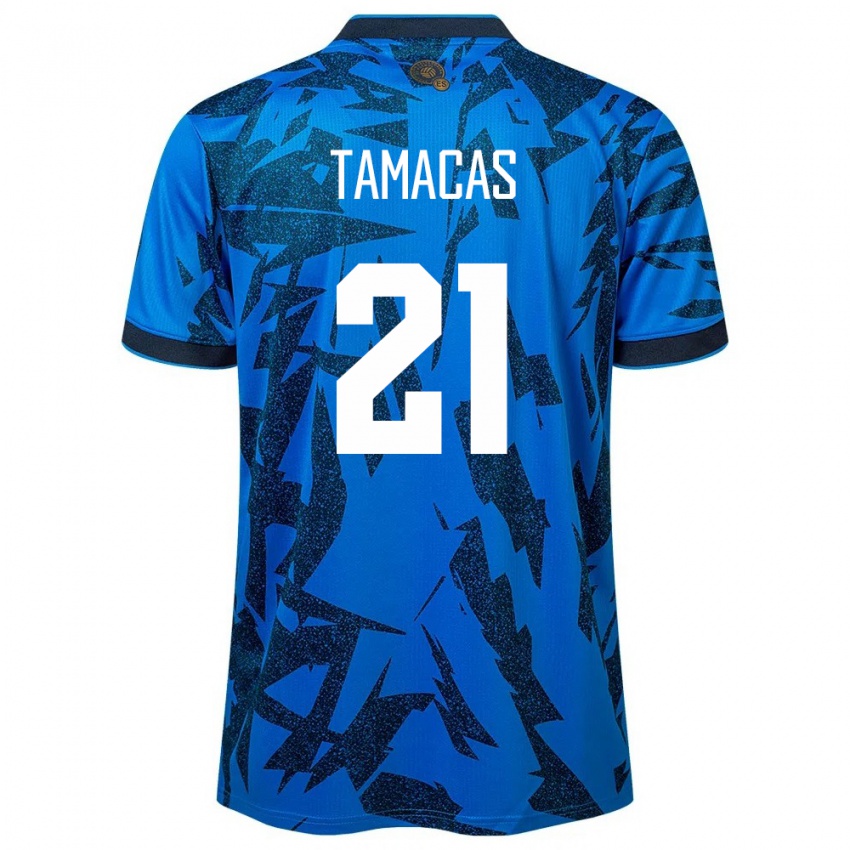 Børn El Salvador Bryan Tamacas #21 Blå Hjemmebane Spillertrøjer 24-26 Trøje T-Shirt