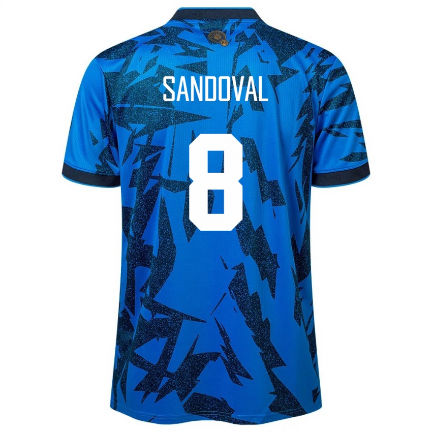 Børn El Salvador Emerson Sandoval #8 Blå Hjemmebane Spillertrøjer 24-26 Trøje T-Shirt