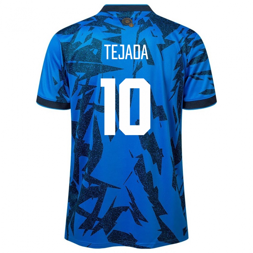 Børn El Salvador Rafael Tejada #10 Blå Hjemmebane Spillertrøjer 24-26 Trøje T-Shirt