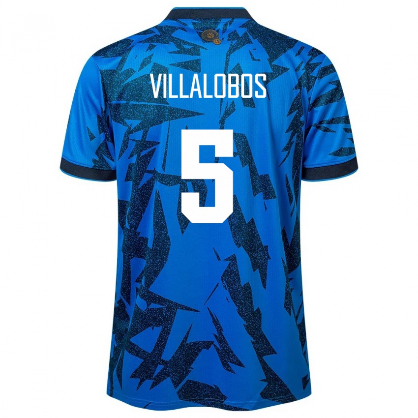 Børn El Salvador Kristian Villalobos #5 Blå Hjemmebane Spillertrøjer 24-26 Trøje T-Shirt