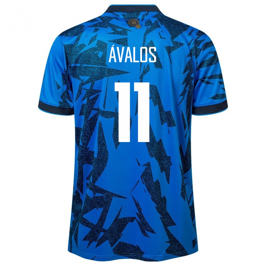 Børn El Salvador Raúl Ávalos #11 Blå Hjemmebane Spillertrøjer 24-26 Trøje T-Shirt