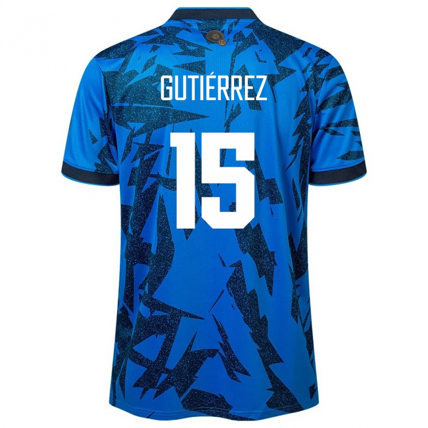 Børn El Salvador Danya Gutiérrez #15 Blå Hjemmebane Spillertrøjer 24-26 Trøje T-Shirt