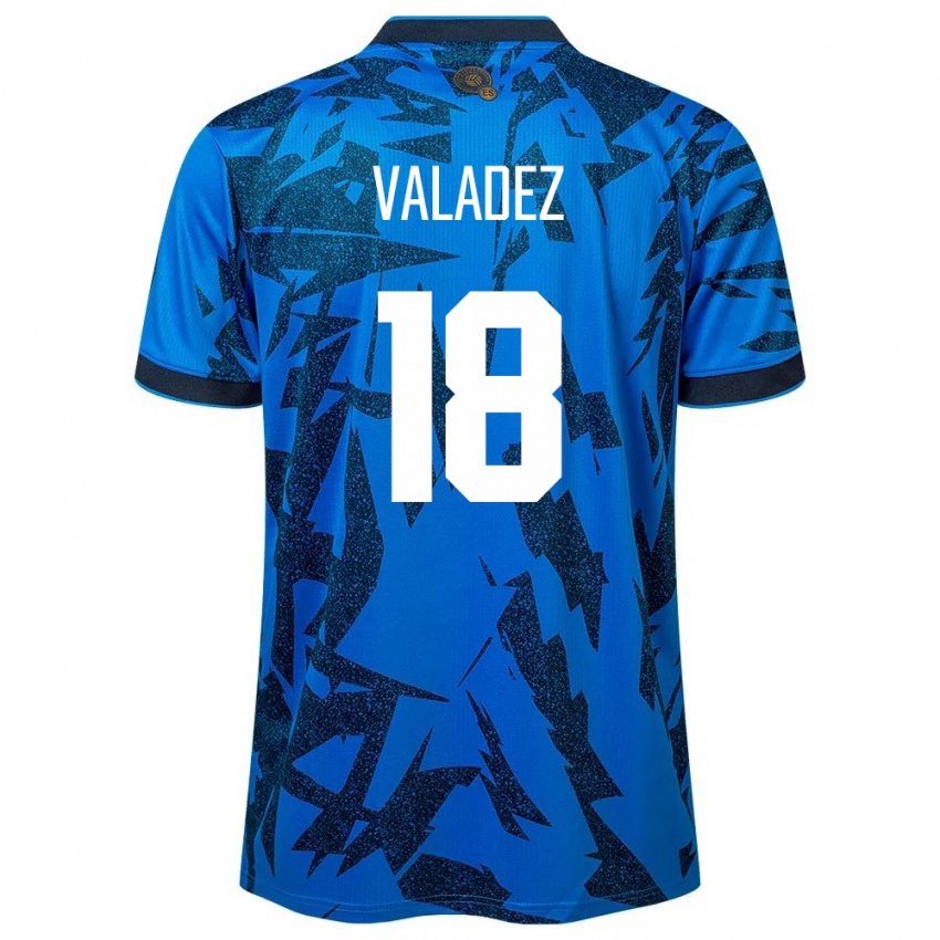 Børn El Salvador Samantha Valadez #18 Blå Hjemmebane Spillertrøjer 24-26 Trøje T-Shirt