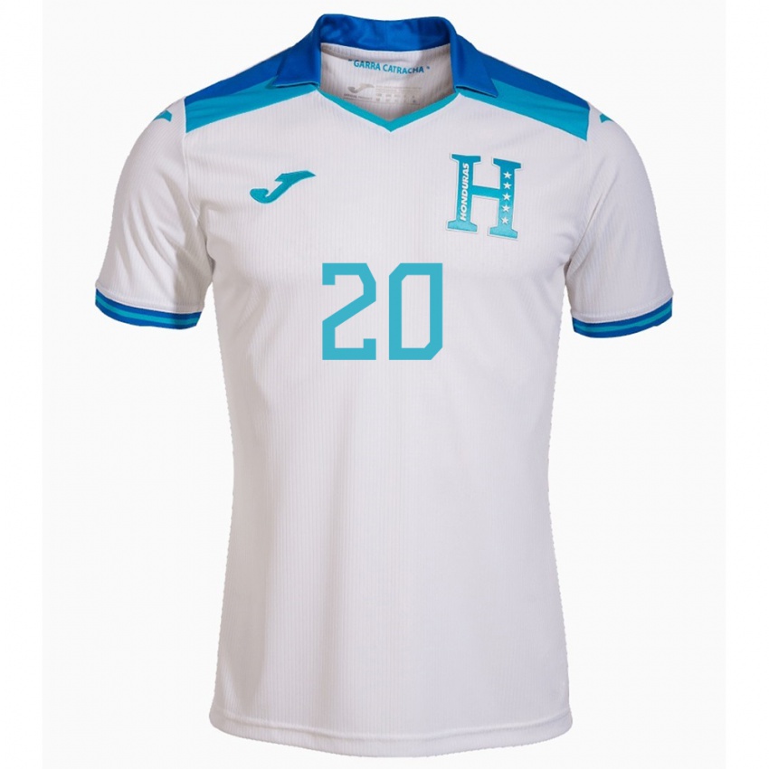 Børn Honduras Wesly Decas #20 Hvid Hjemmebane Spillertrøjer 24-26 Trøje T-Shirt