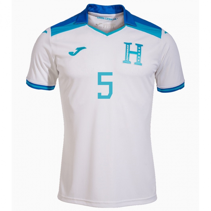 Børn Honduras Jonathan Bueso #5 Hvid Hjemmebane Spillertrøjer 24-26 Trøje T-Shirt