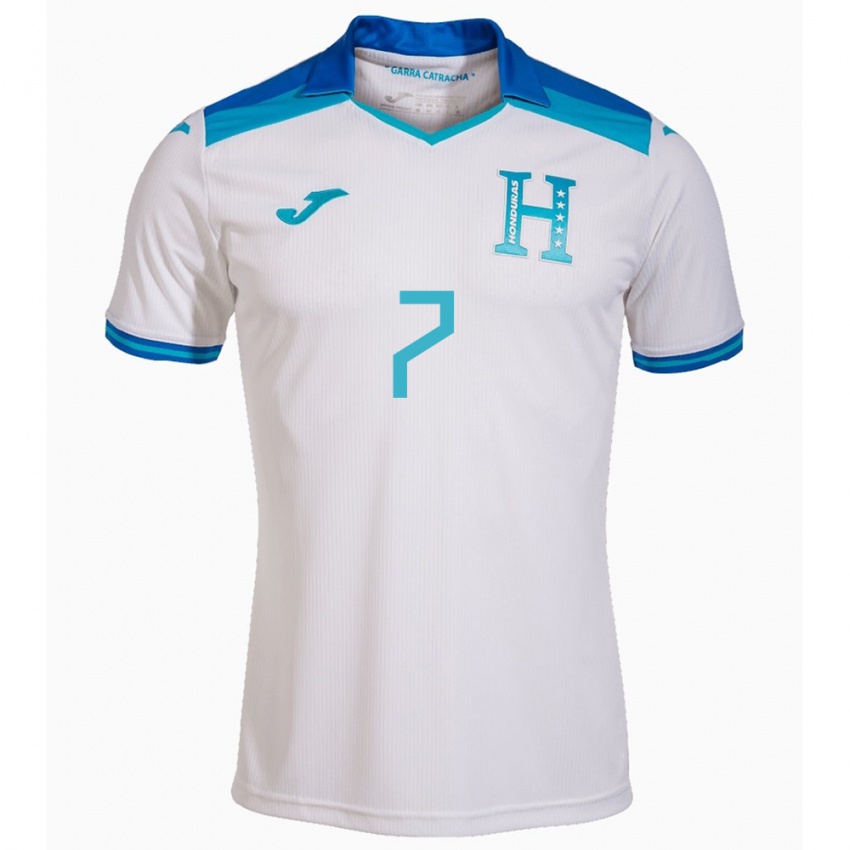 Børn Honduras Nixon Cruz #7 Hvid Hjemmebane Spillertrøjer 24-26 Trøje T-Shirt