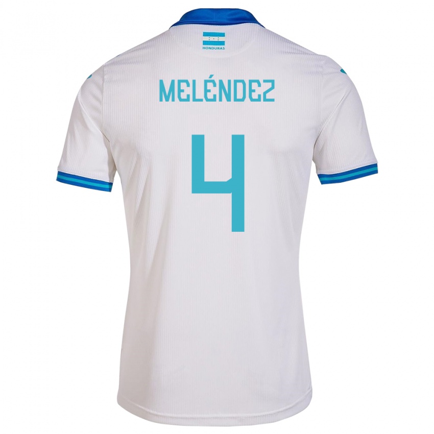 Børn Honduras Carlos Meléndez #4 Hvid Hjemmebane Spillertrøjer 24-26 Trøje T-Shirt