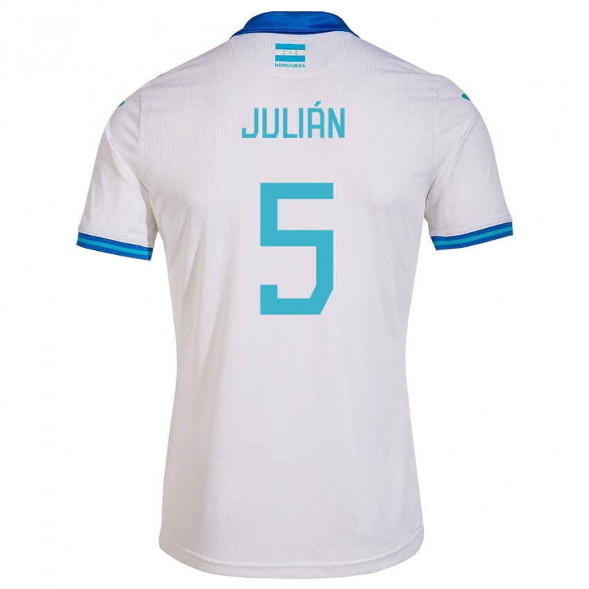 Børn Honduras Julián Martínez #5 Hvid Hjemmebane Spillertrøjer 24-26 Trøje T-Shirt