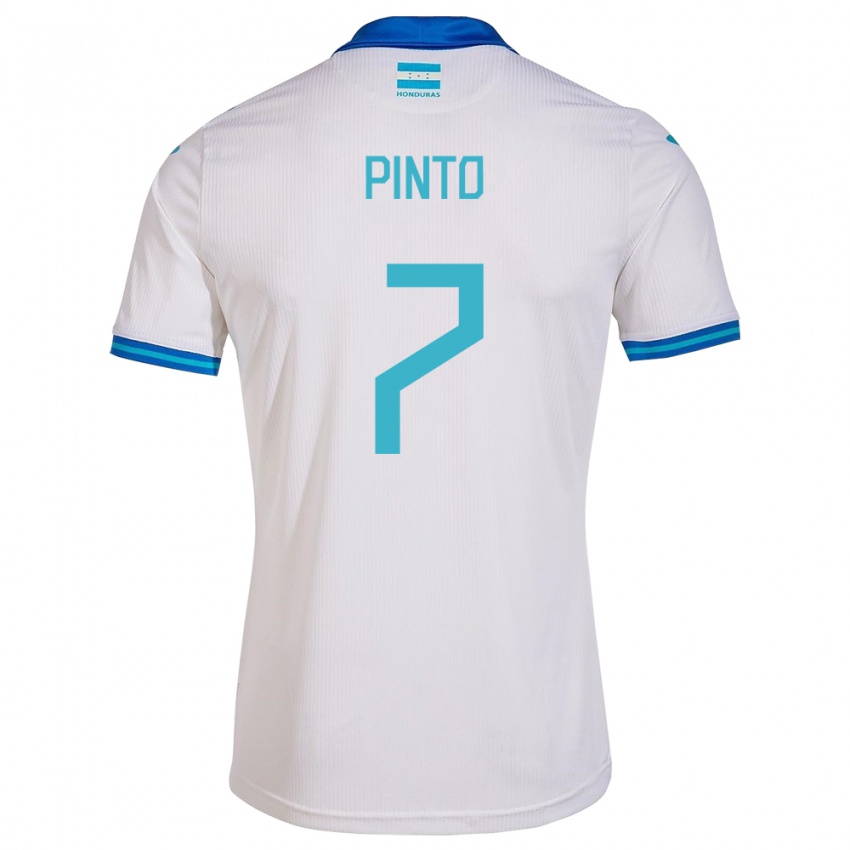 Børn Honduras José Pinto #7 Hvid Hjemmebane Spillertrøjer 24-26 Trøje T-Shirt