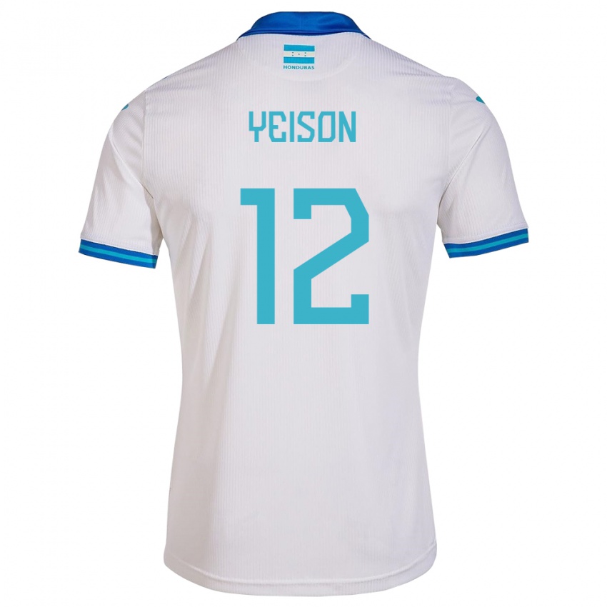 Børn Honduras Yeison Mejía #12 Hvid Hjemmebane Spillertrøjer 24-26 Trøje T-Shirt