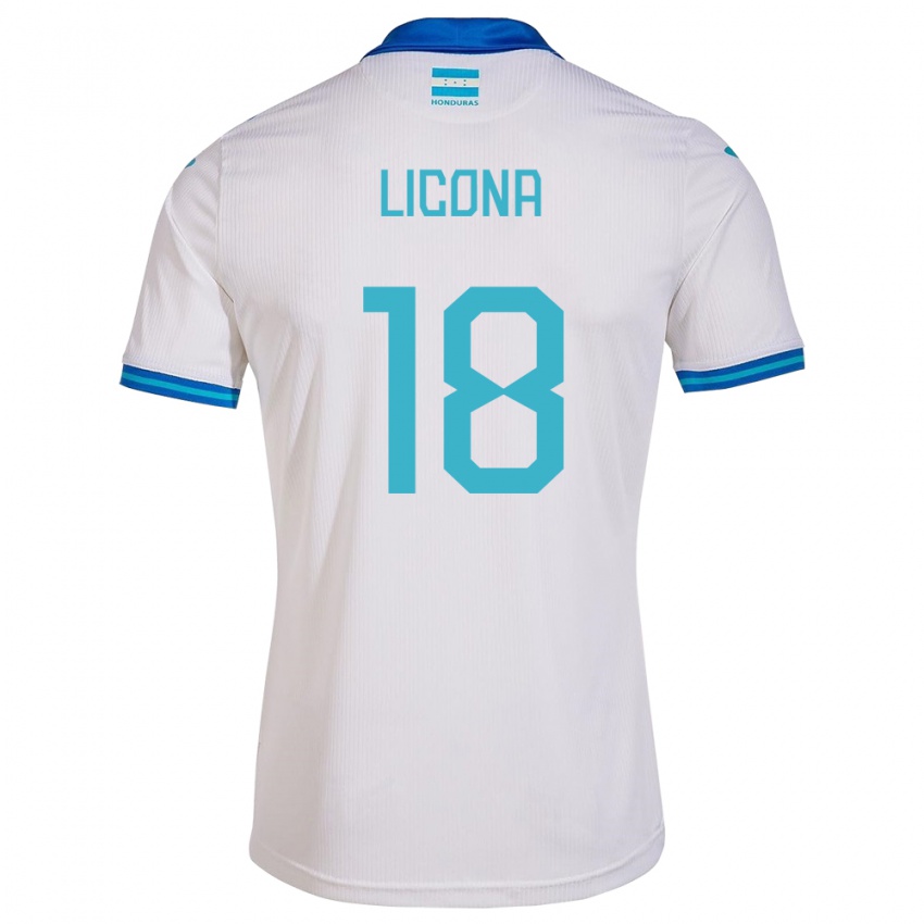 Børn Honduras Marlon Licona #18 Hvid Hjemmebane Spillertrøjer 24-26 Trøje T-Shirt