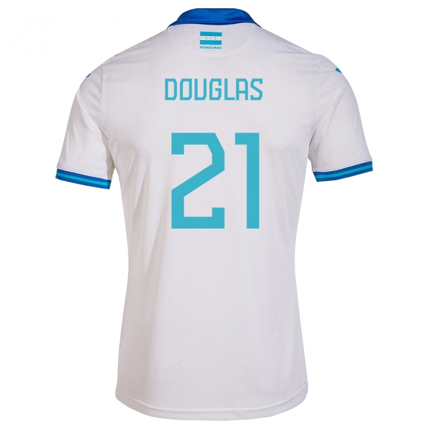 Børn Honduras Douglas Martínez #21 Hvid Hjemmebane Spillertrøjer 24-26 Trøje T-Shirt