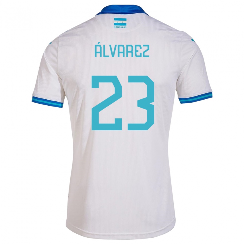 Børn Honduras Jorge Álvarez #23 Hvid Hjemmebane Spillertrøjer 24-26 Trøje T-Shirt