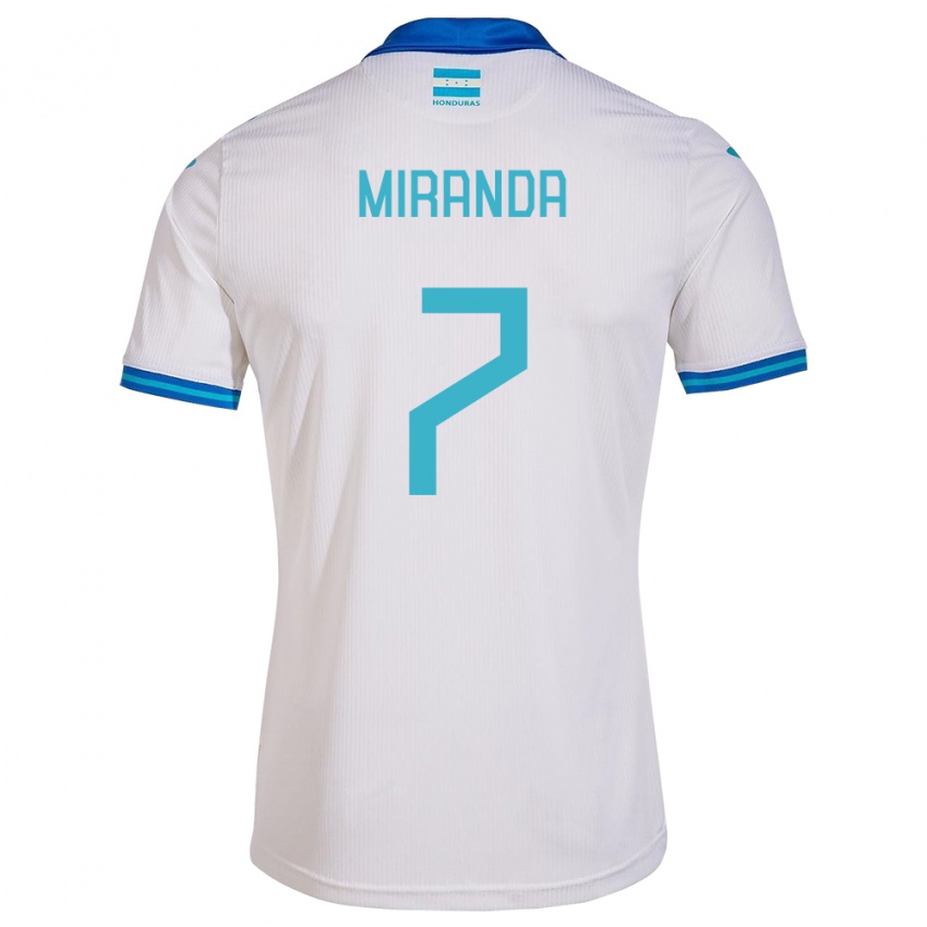 Børn Honduras Jeffry Miranda #7 Hvid Hjemmebane Spillertrøjer 24-26 Trøje T-Shirt