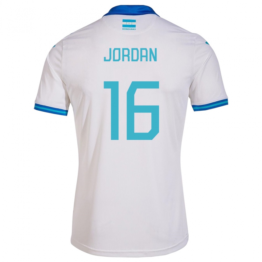 Børn Honduras Jordan García #16 Hvid Hjemmebane Spillertrøjer 24-26 Trøje T-Shirt