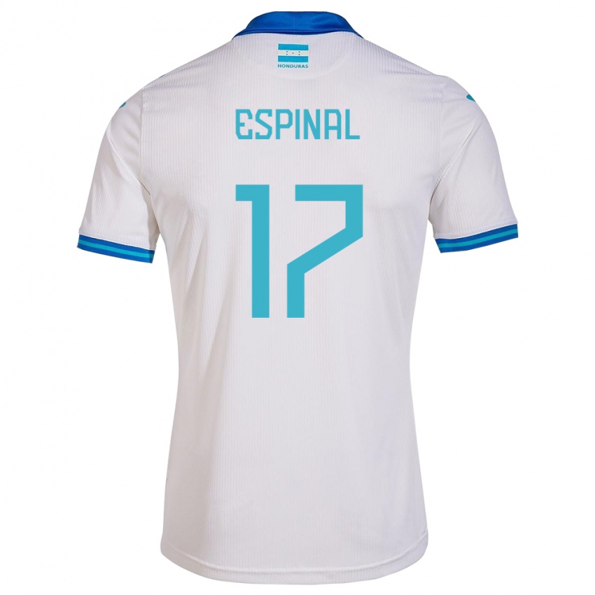 Børn Honduras Johana Espinal #17 Hvid Hjemmebane Spillertrøjer 24-26 Trøje T-Shirt