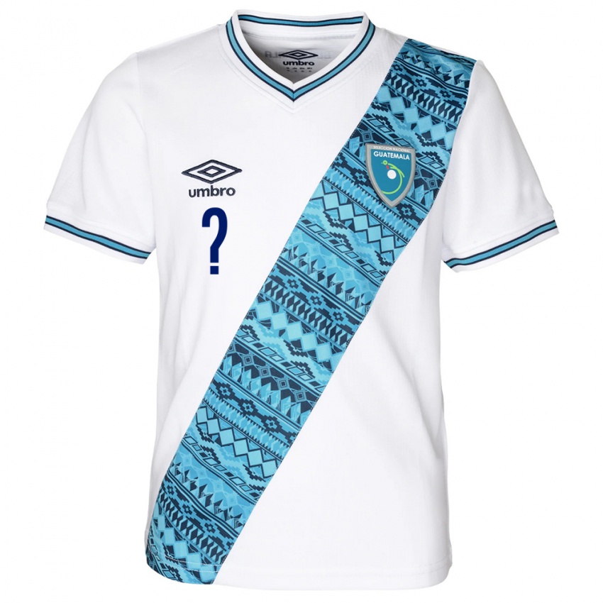 Børn Guatemala Jezmin Castellanos #0 Hvid Hjemmebane Spillertrøjer 24-26 Trøje T-Shirt