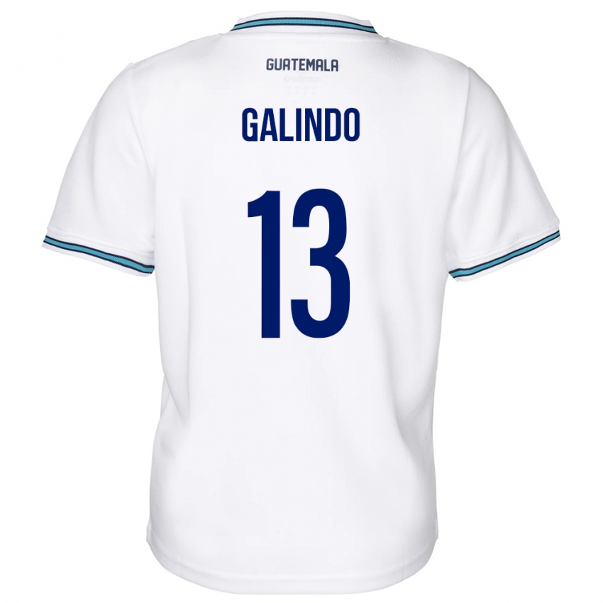 Børn Guatemala Alejandro Galindo #13 Hvid Hjemmebane Spillertrøjer 24-26 Trøje T-Shirt