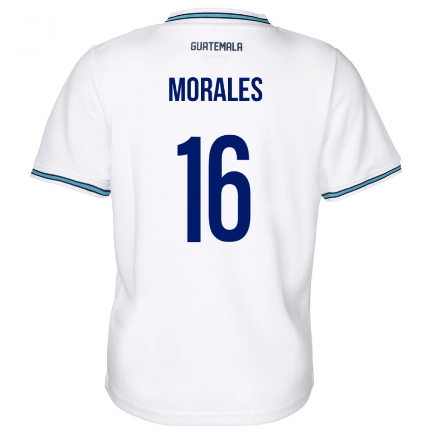 Børn Guatemala José Morales #16 Hvid Hjemmebane Spillertrøjer 24-26 Trøje T-Shirt