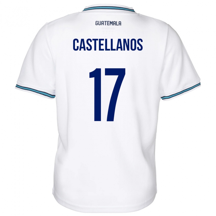 Børn Guatemala Óscar Castellanos #17 Hvid Hjemmebane Spillertrøjer 24-26 Trøje T-Shirt