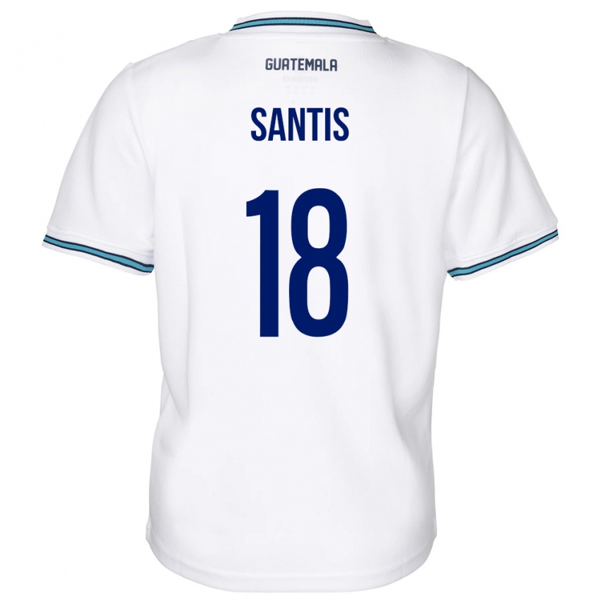 Børn Guatemala Óscar Santis #18 Hvid Hjemmebane Spillertrøjer 24-26 Trøje T-Shirt